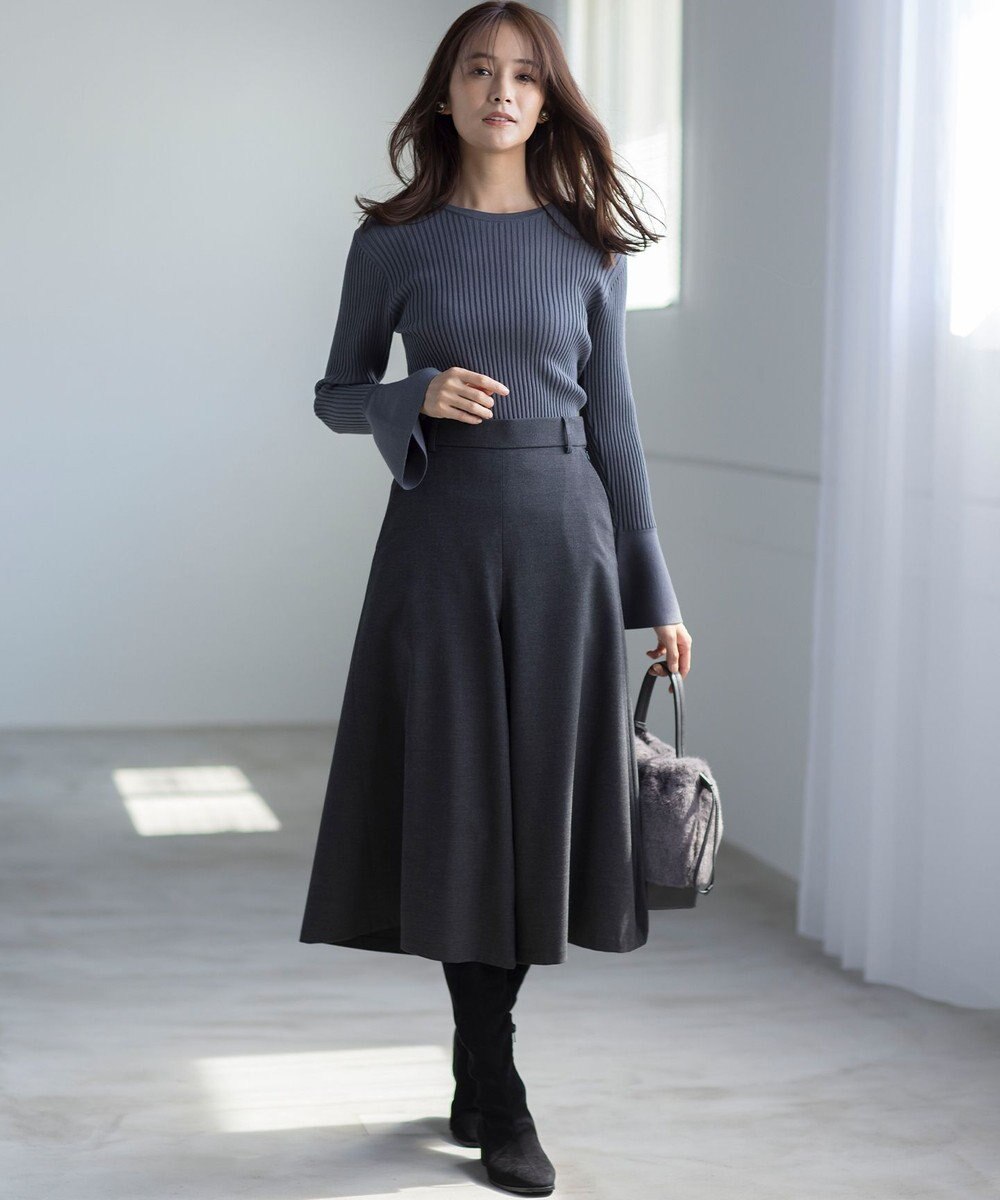 組曲 【WEB限定】ELENAフレアスリーブ リブニット 