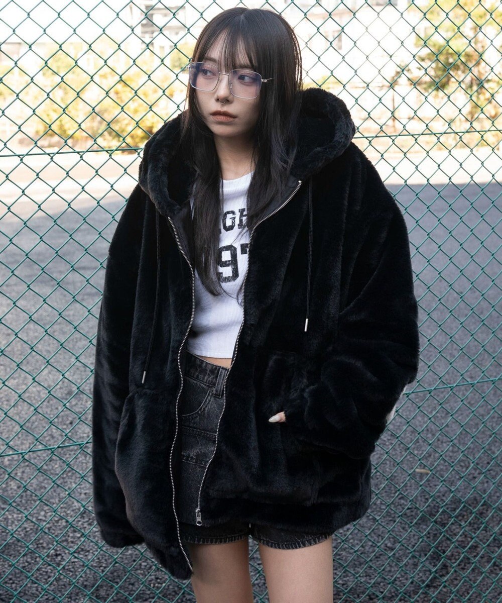 WEGO 【ユニセックス着用ITEM/MLサイズ展開】エコファーグラフィックブルゾン 