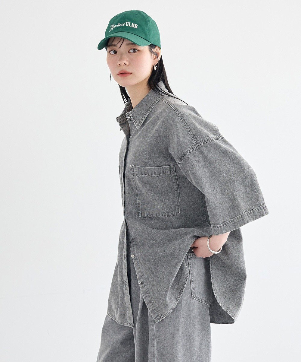 earth music&ecology 5分袖デニムシャツ 