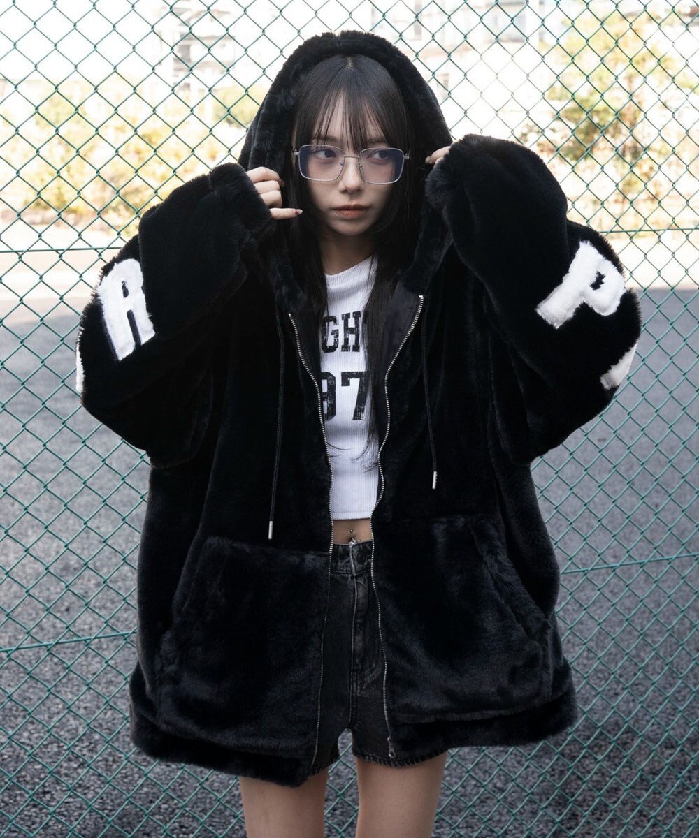 WEGO 【ユニセックス着用ITEM/MLサイズ展開】エコファーグラフィックブルゾン 