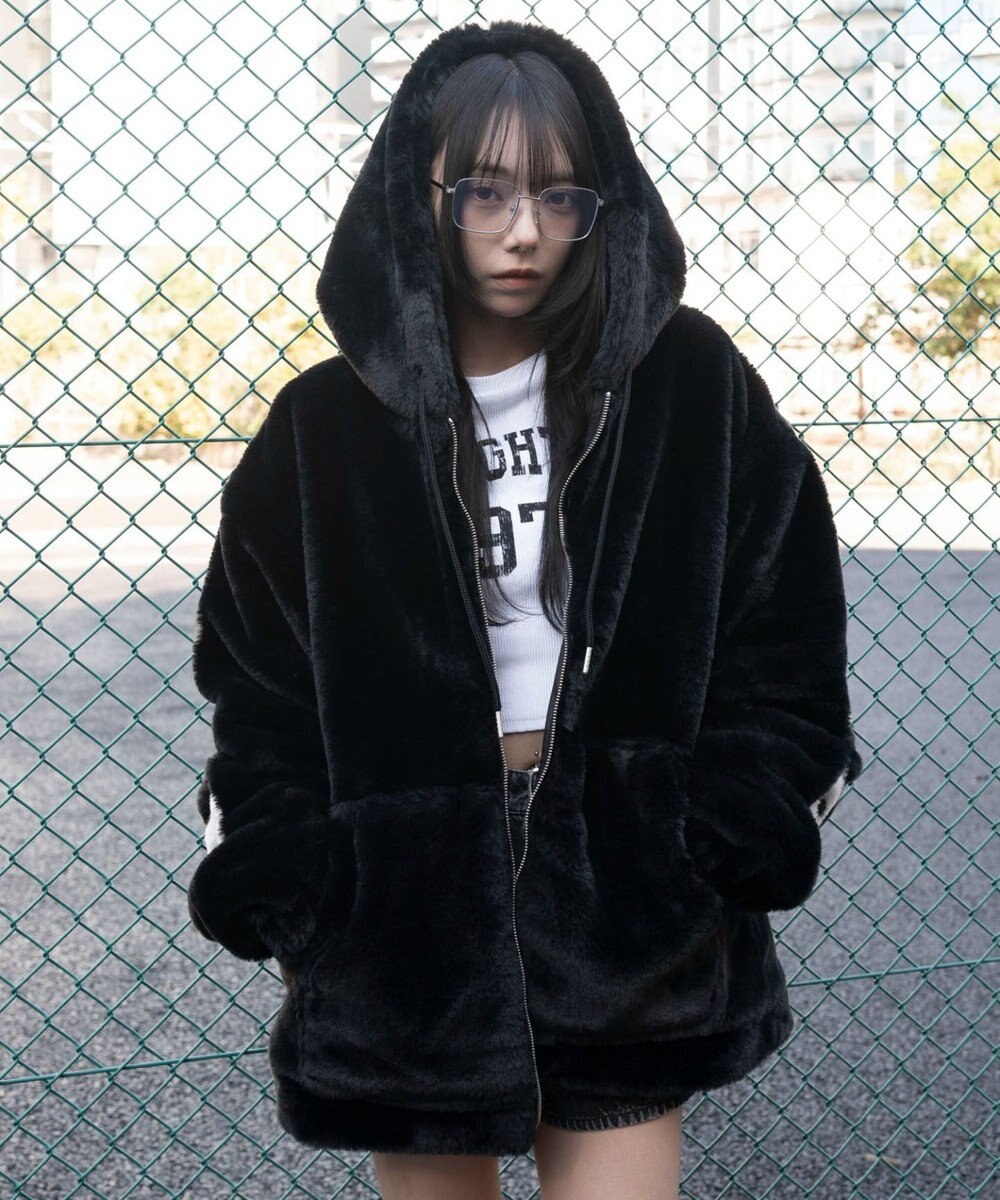 WEGO 【ユニセックス着用ITEM/MLサイズ展開】エコファーグラフィックブルゾン 