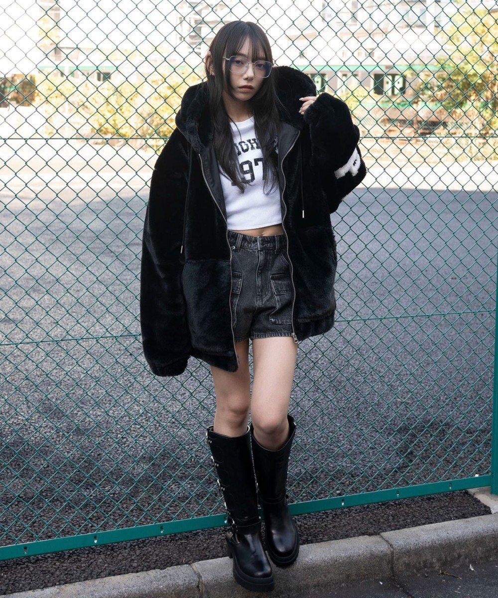 WEGO 【ユニセックス着用ITEM/MLサイズ展開】エコファーグラフィックブルゾン 