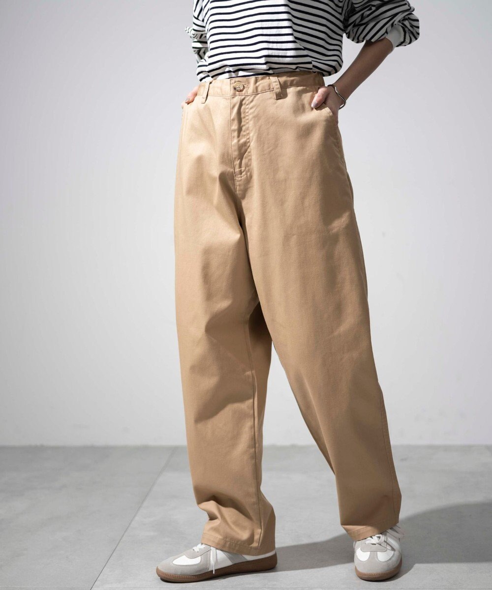 WEGO 【ユニセックス着用ITEM/ウエストゴム/手洗い可】チノイージーワイドパンツ 
