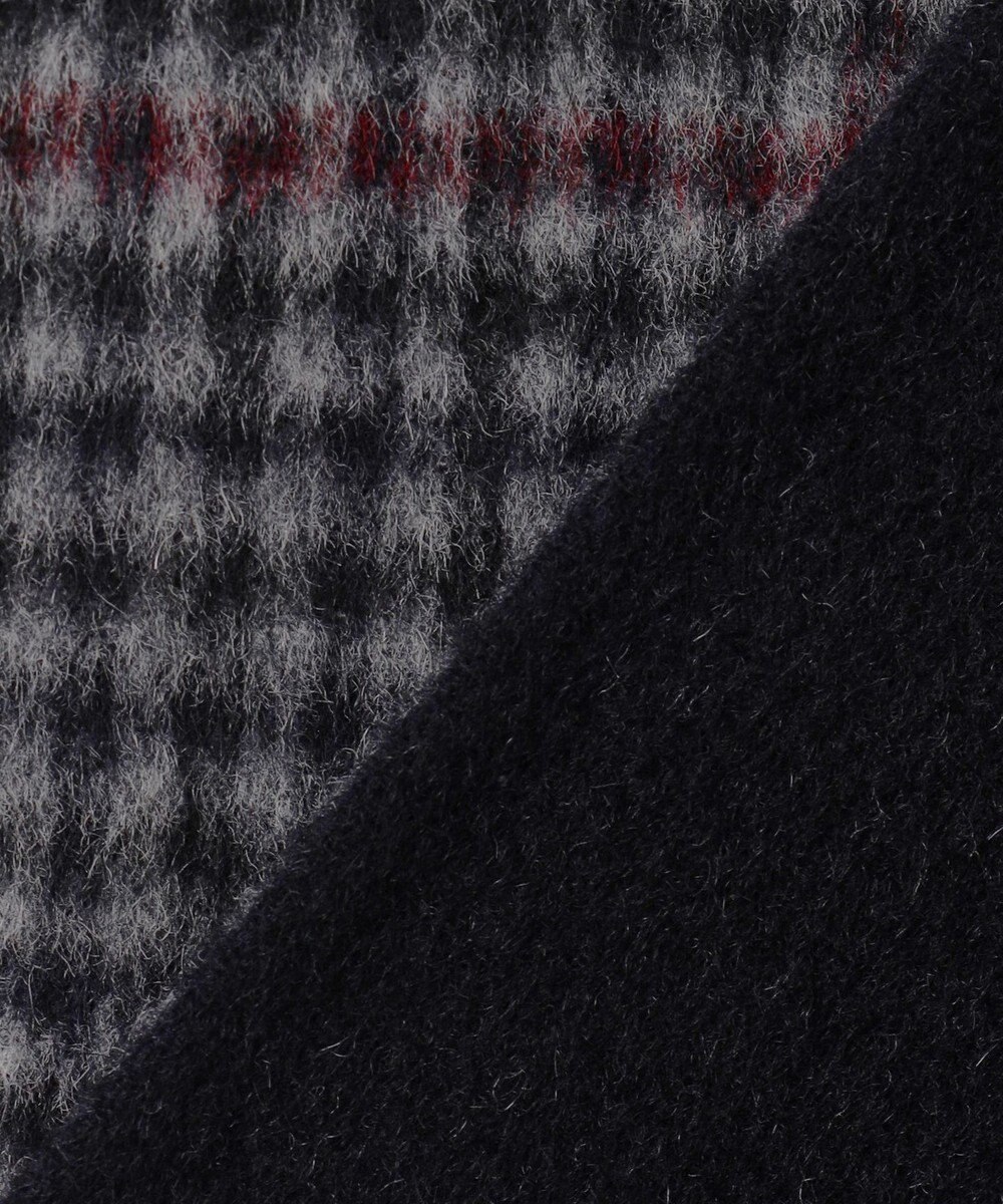 J.PRESS LADIES L ウールナイロンリバーチェック フード付き コート 