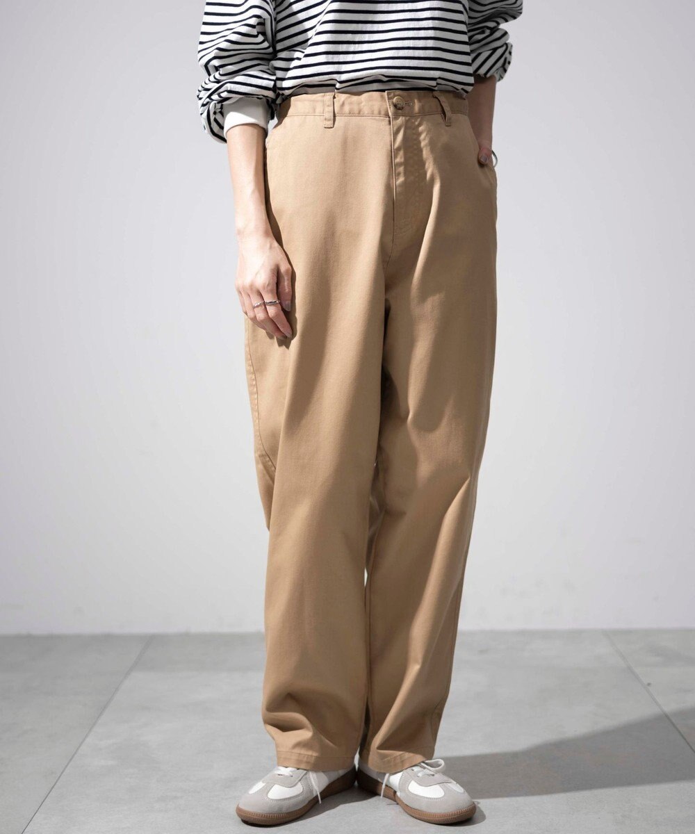 WEGO 【ユニセックス着用ITEM/ウエストゴム/手洗い可】チノイージーワイドパンツ 