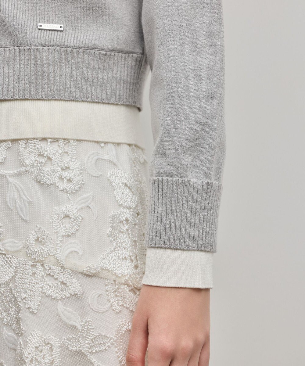 GRACE CONTINENTAL レイヤード風ニットカーディガン 