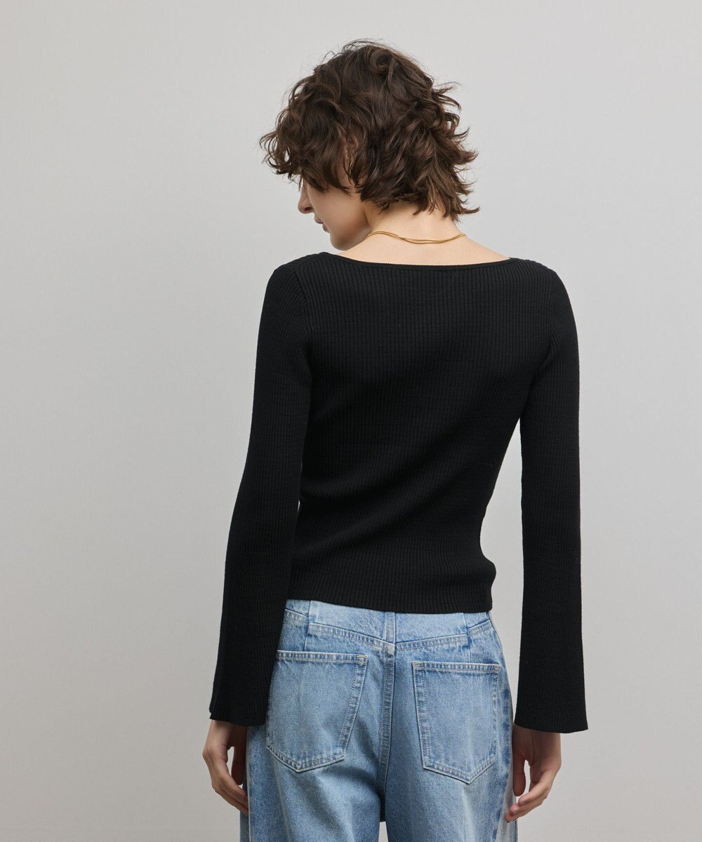 GRACE CONTINENTAL アイレットリブニットトップ 