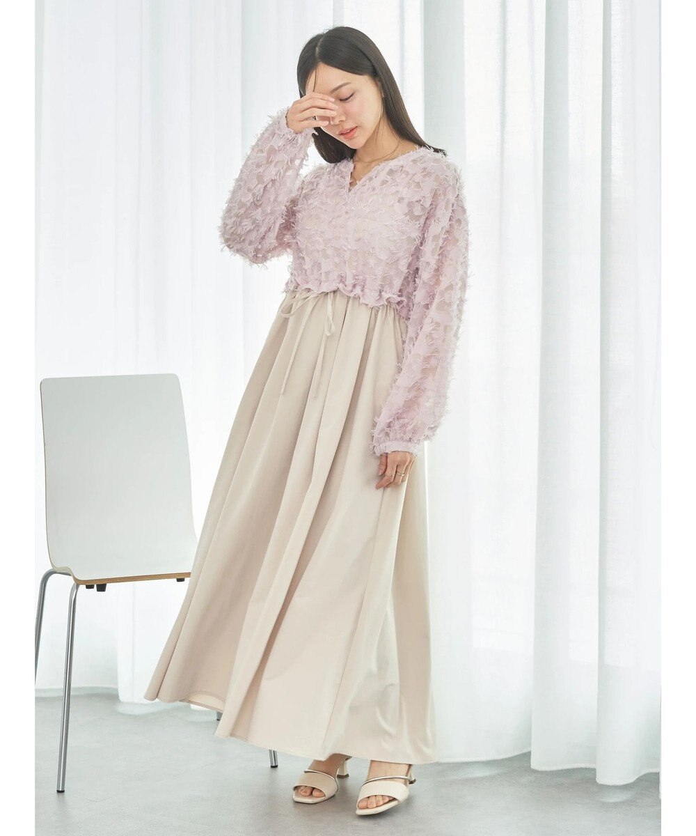 earth music&ecology ジャガード切替ワンピース 