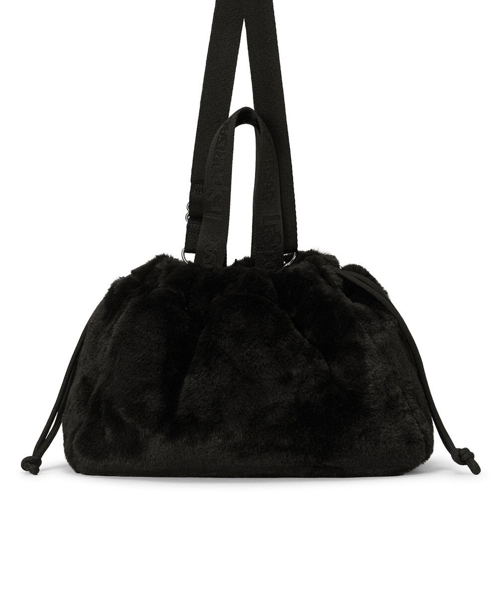 LeSportsac FUR DRAWSTRING TOTE/ブラックフラッフィーファー 