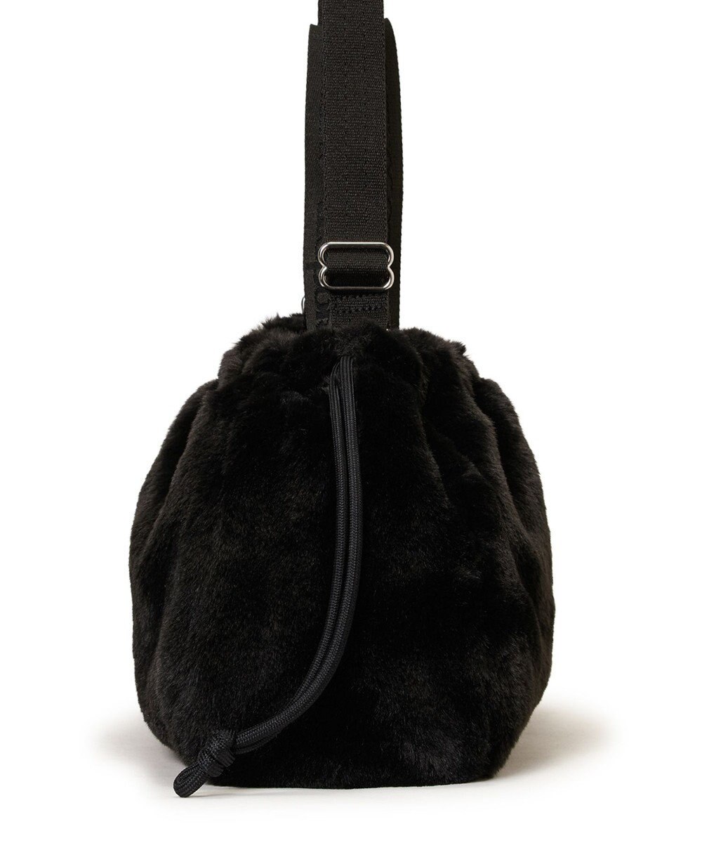 LeSportsac FUR DRAWSTRING TOTE/ブラックフラッフィーファー 