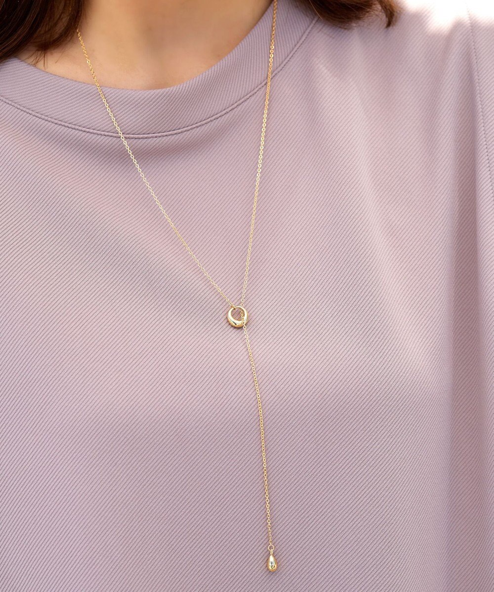 Tiaclasse 涙型ラリエットネックレス 