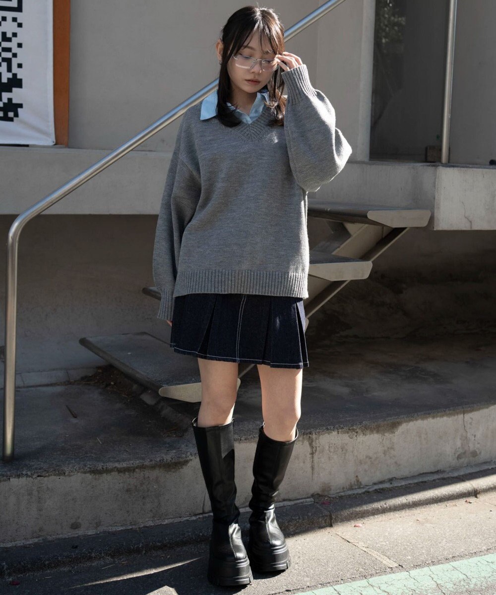 WEGO シャツドッキングニットプルオーバー 