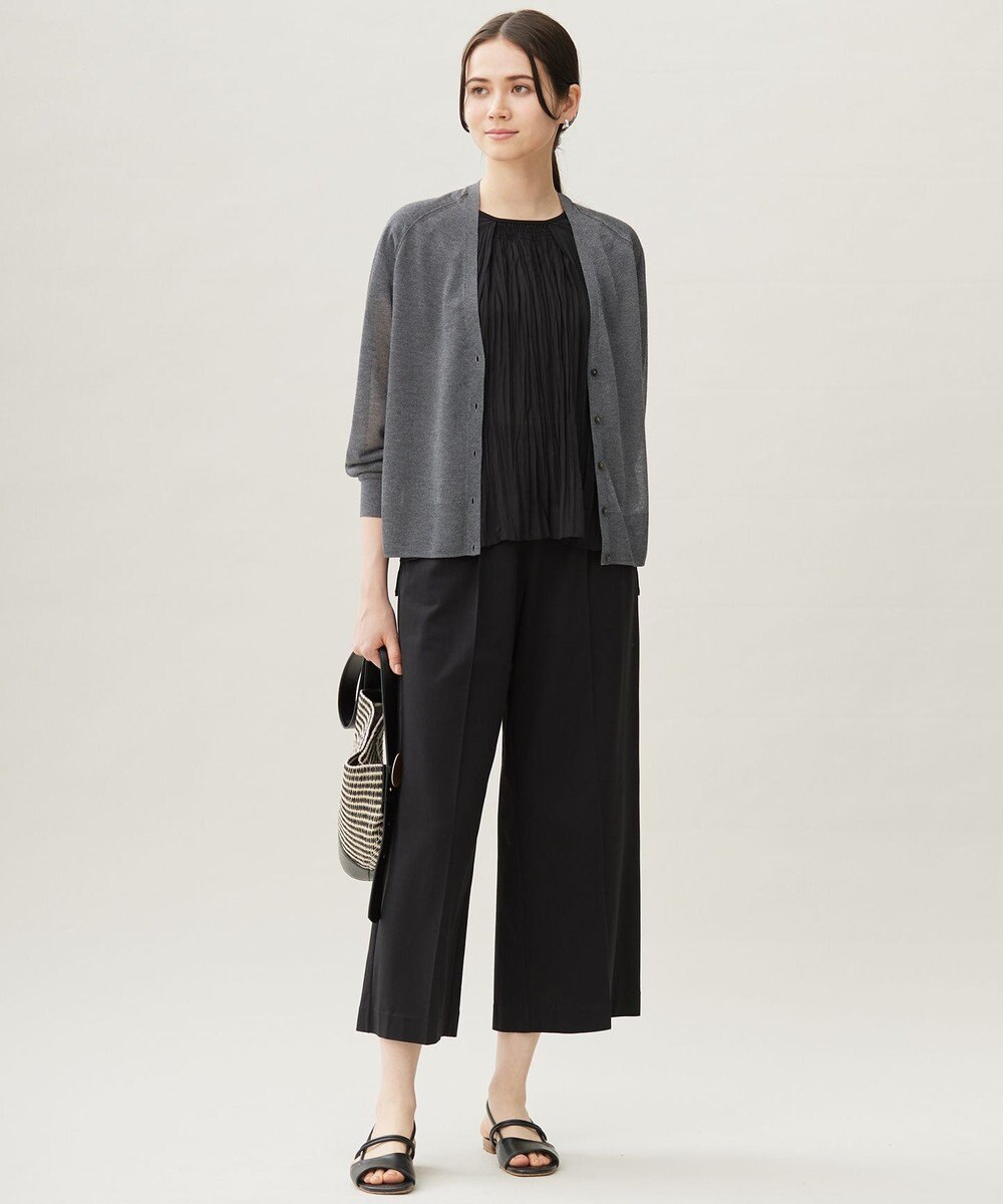 自由区 L 【洗える】ブライトシアー カーディガン 