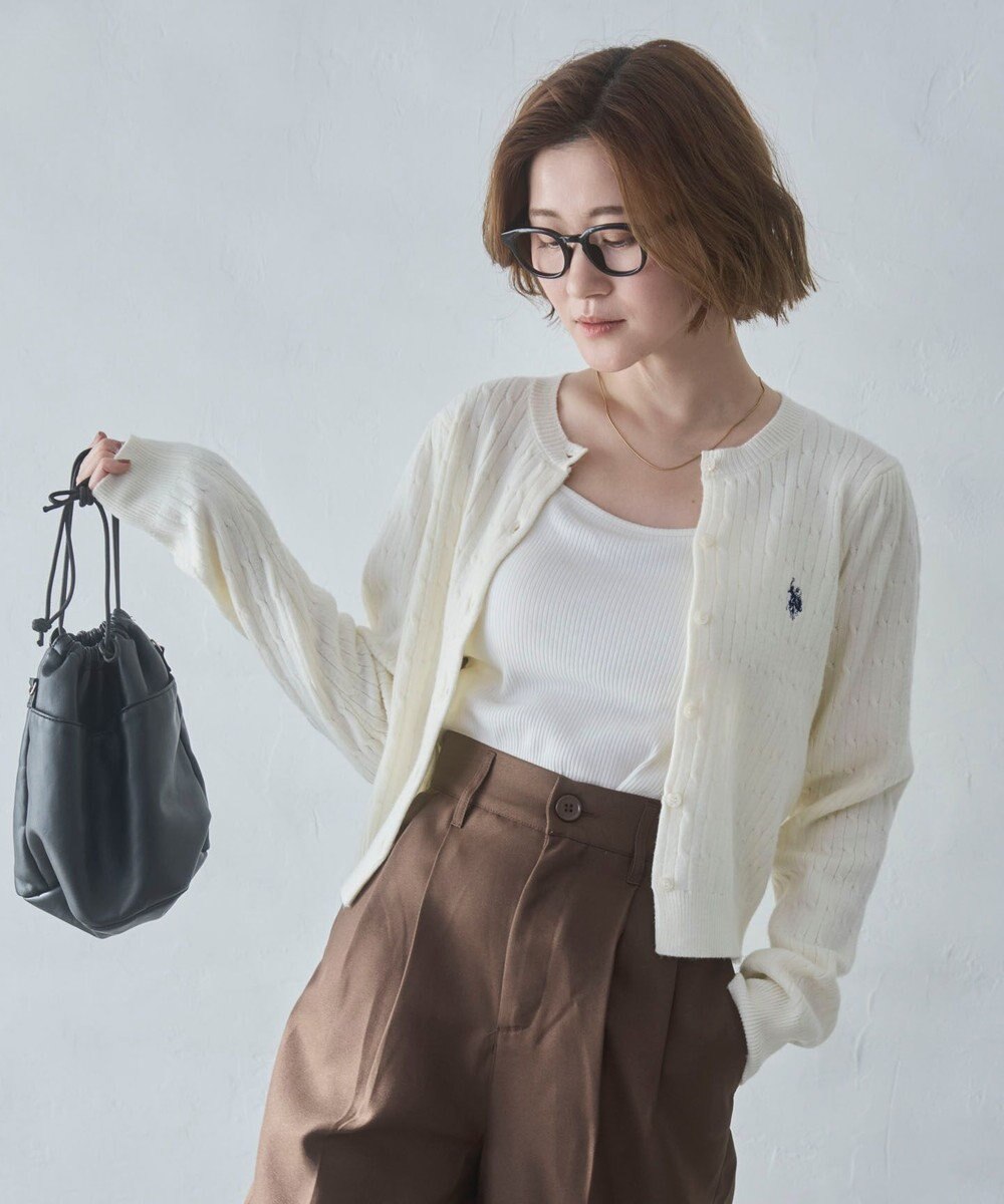 WEGO 【26年春新作】別注USPOLOケーブルニットカーデ 