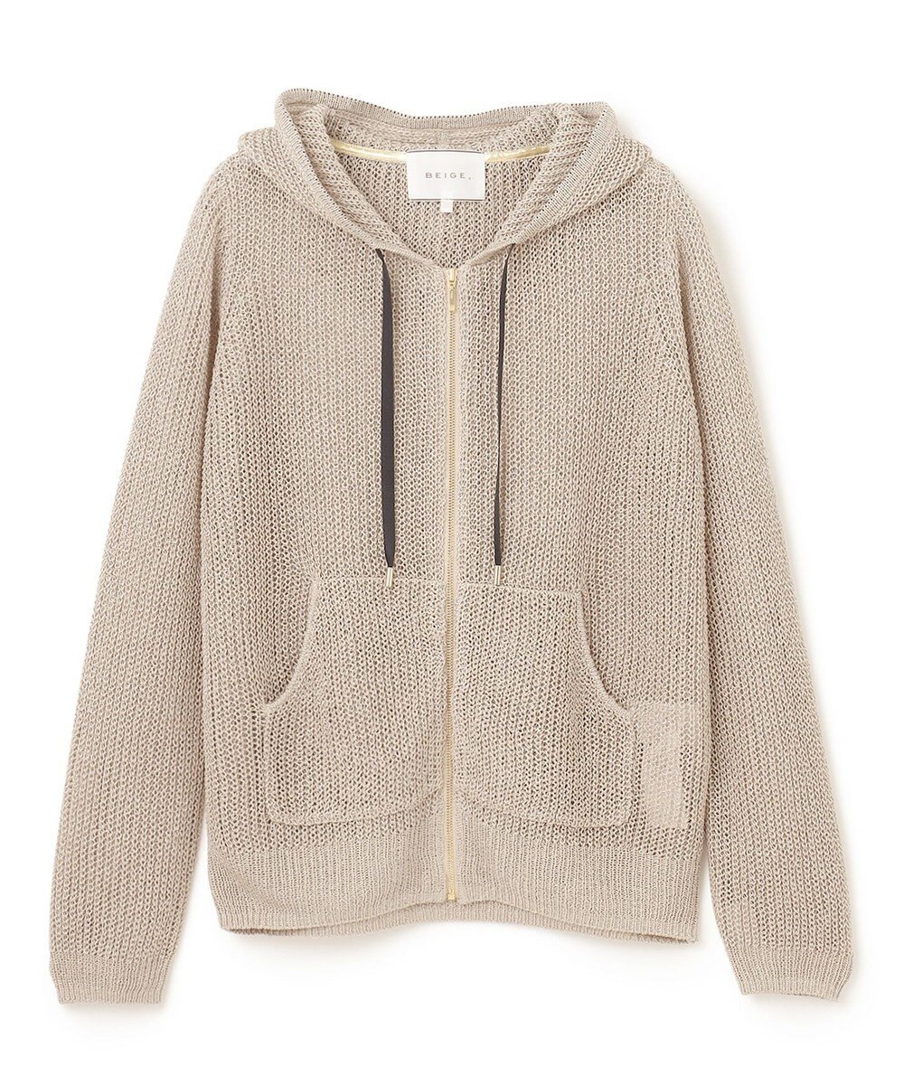 BEIGE， OPTICAL / ニットパーカー 