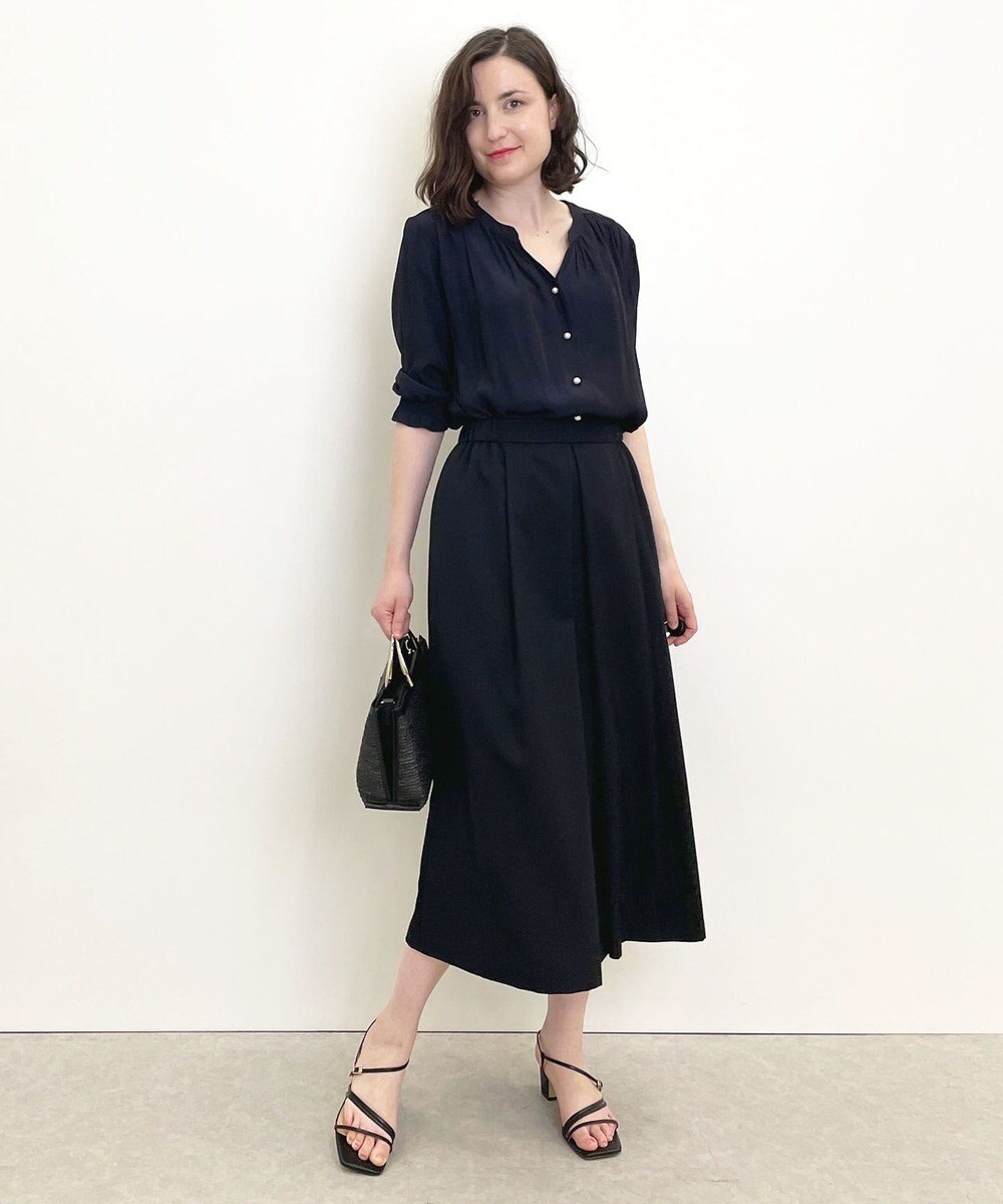 自由区 【接触冷感・速乾・UVカット・撥水・防シワ】リネンライクツイル タックスカート 