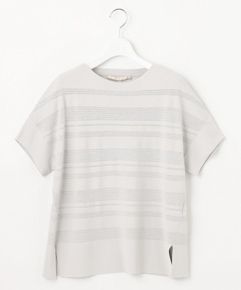 自由区 【洗える】クレープストレッチボーダー ニット 