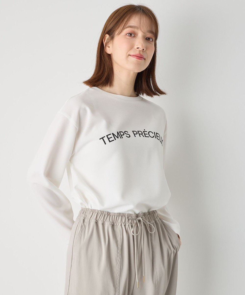 ANY ジョーゼットロゴプリントTシャツ 