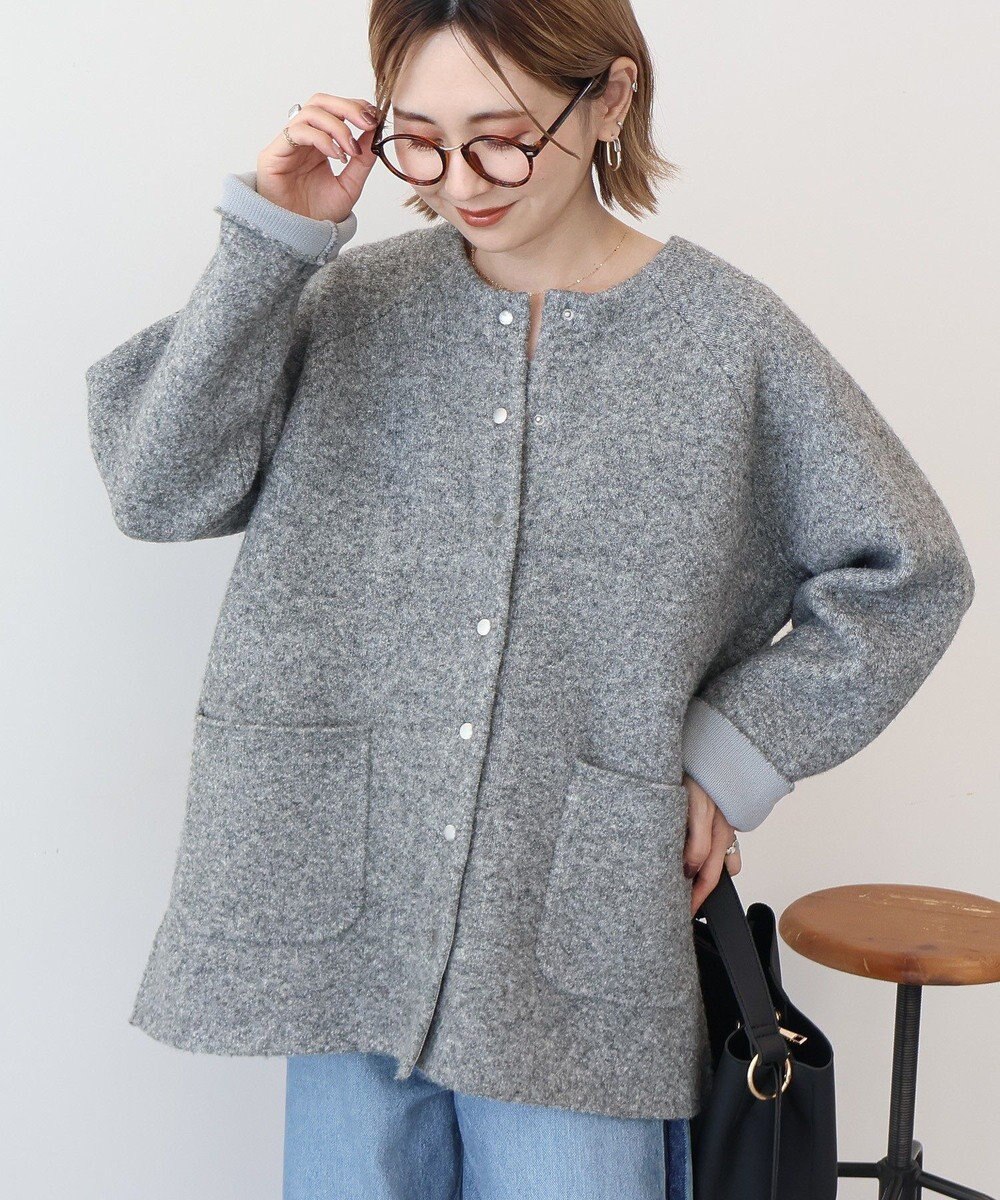 AMERICAN HOLIC Wフェイスラグランニットコーディガン 