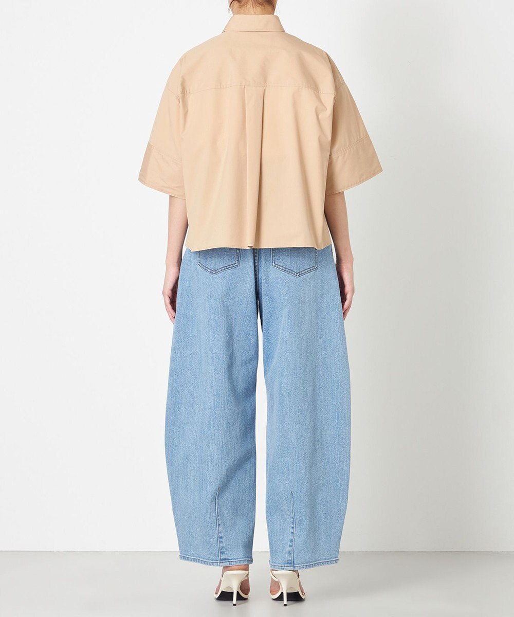 NAVE 【ReNAVE・セットアップ可/洗える/接触冷感/UVケア】コットンポリブロード クロップドシャツ 