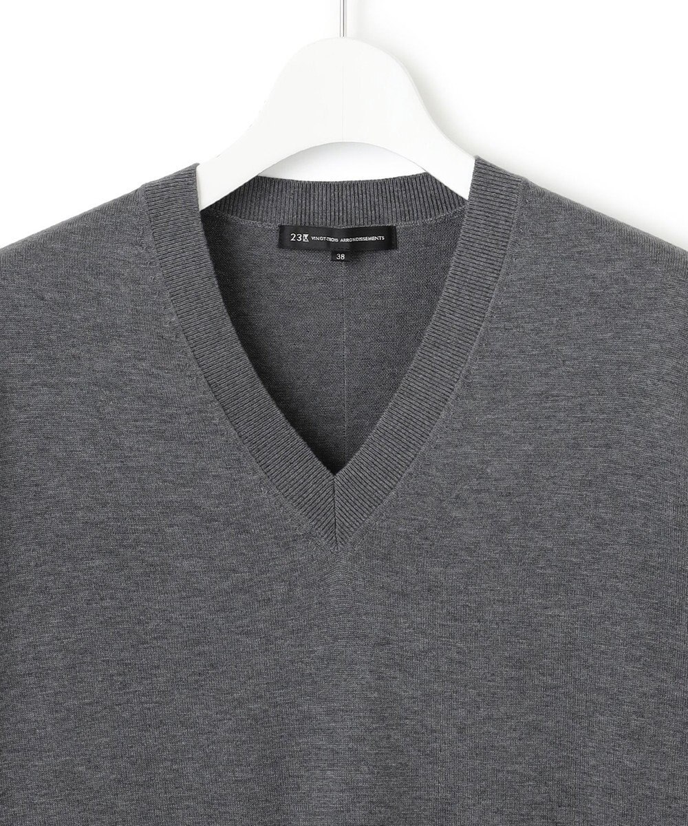 23区 【洗える】シルクコットン Vネック ニット 