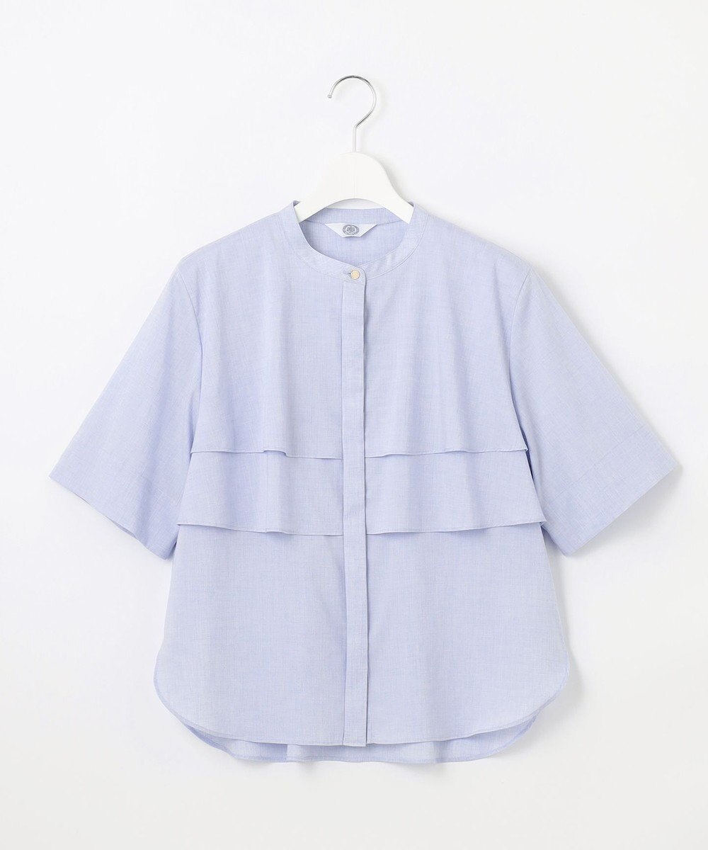 J.PRESS LADIES L 【洗える】ラミーポプリン ティアード ブラウス 