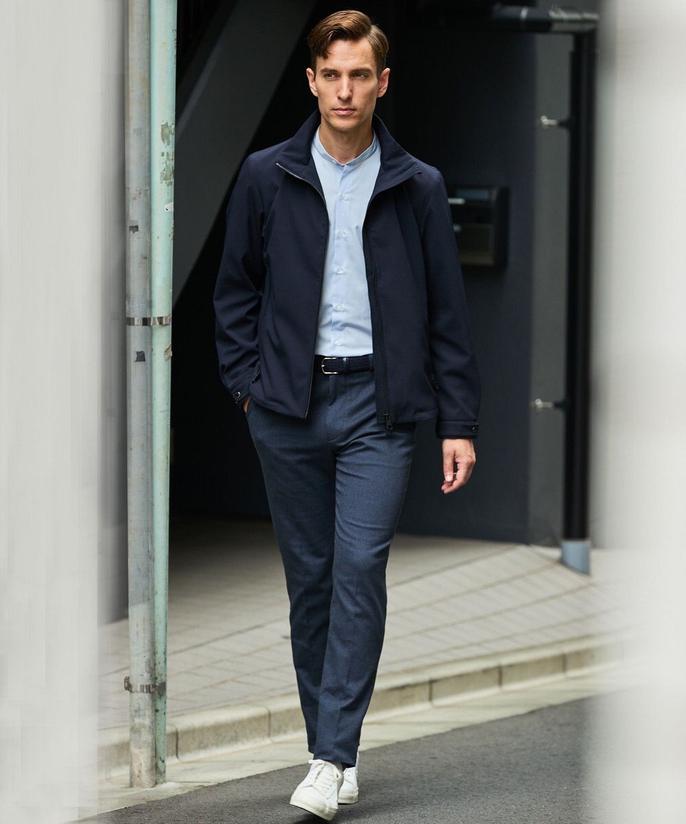 GOTAIRIKU 【シワになりにくい/洗える】ＴＣブロード シャツ_バンドカラー 