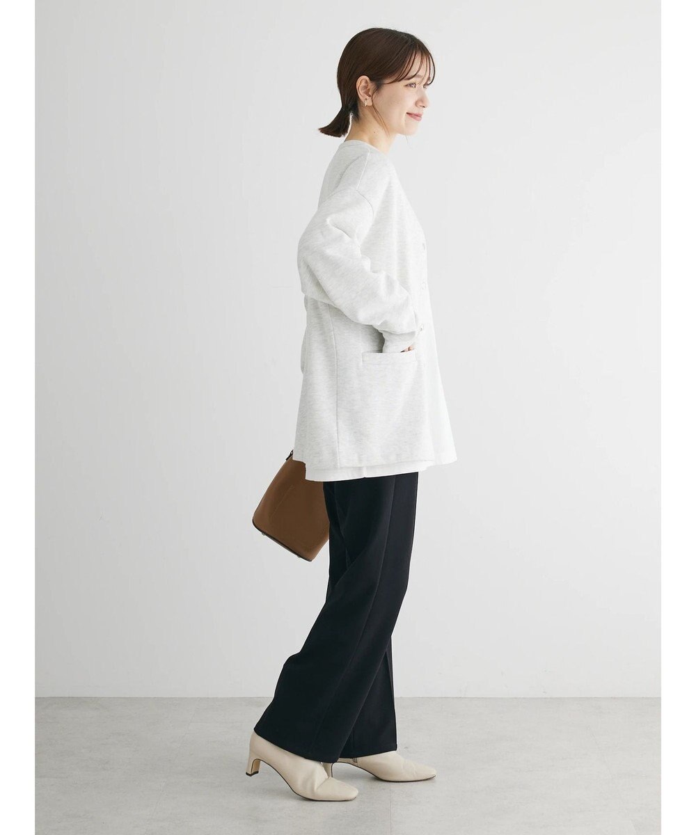 Green Parks 裏起毛ミディ丈ドットボタンカーディガン 