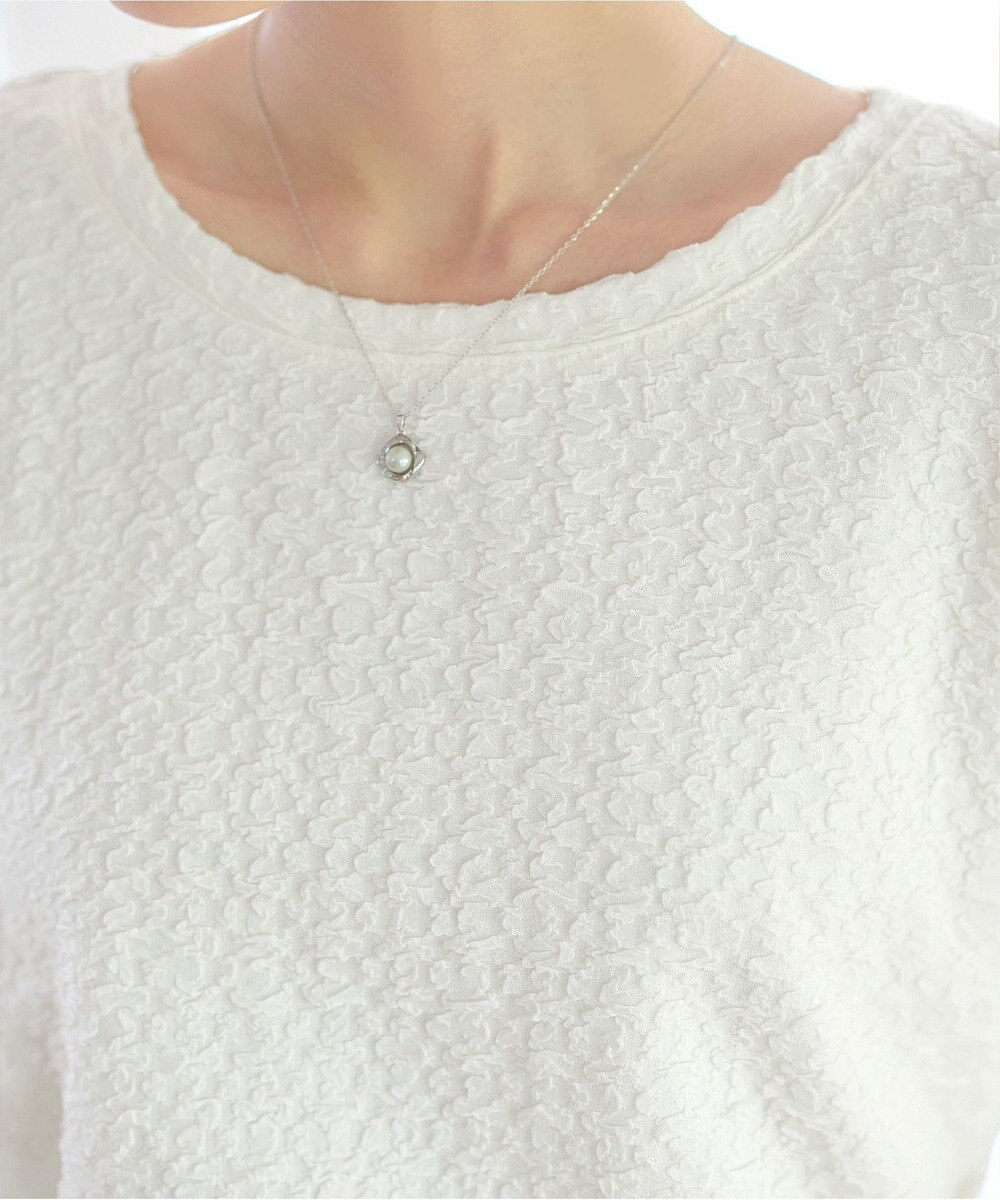 Tiaclasse 【洗える】ふくれジャカードカフス付きカットソー 