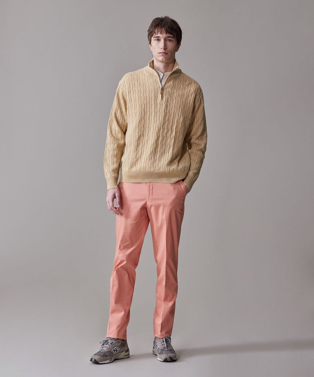 J.PRESS MEN ギマコットン ケーブルハーフジップ ニット 