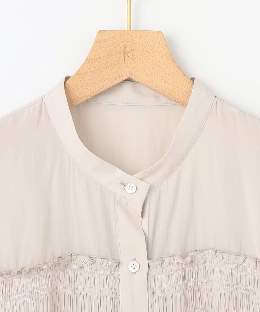 組曲 L ギャザーライトデシンシャーリング ブラウス 