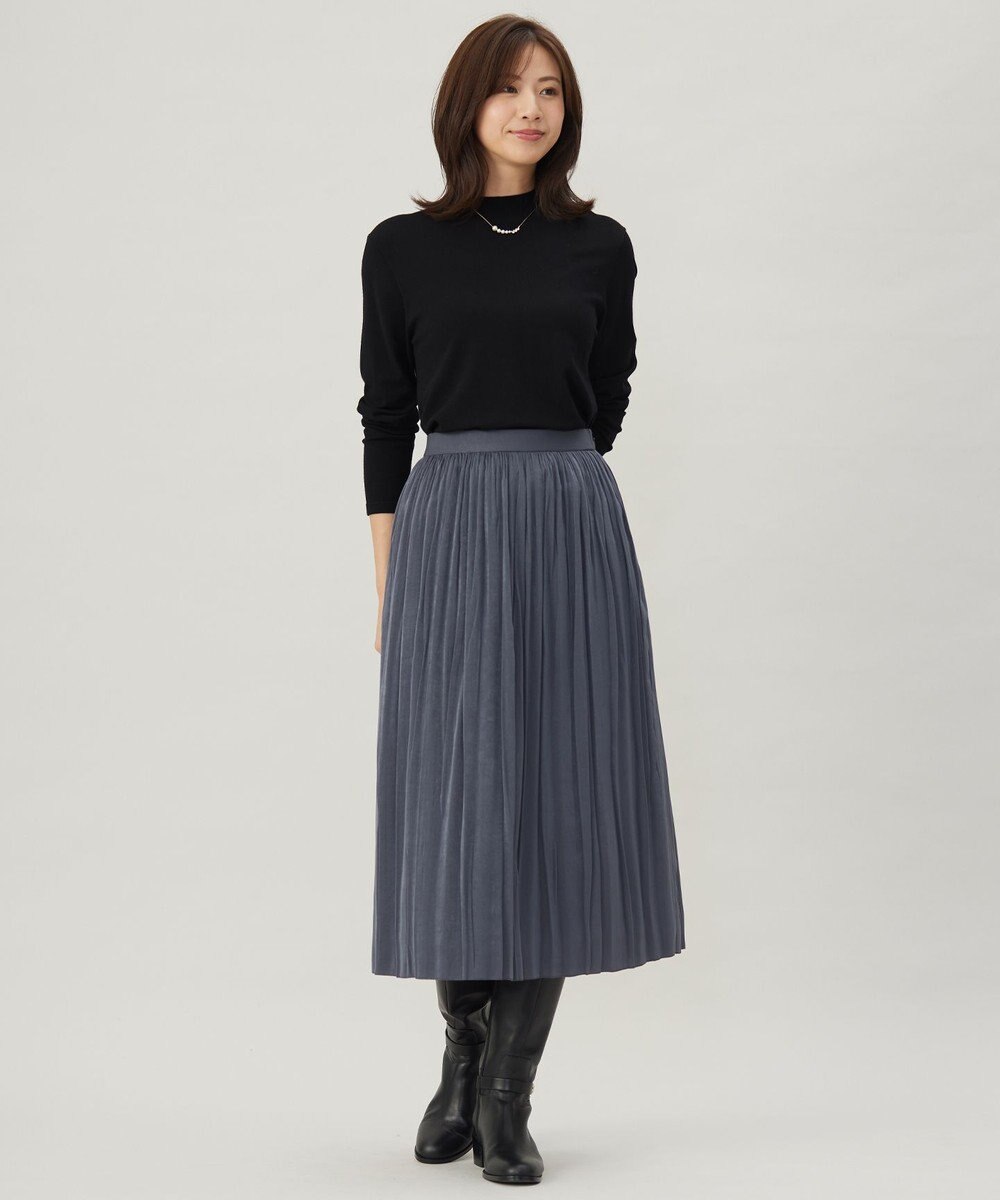 J.PRESS LADIES L 【洗える】マロンサテン ランダムプリーツ スカート 