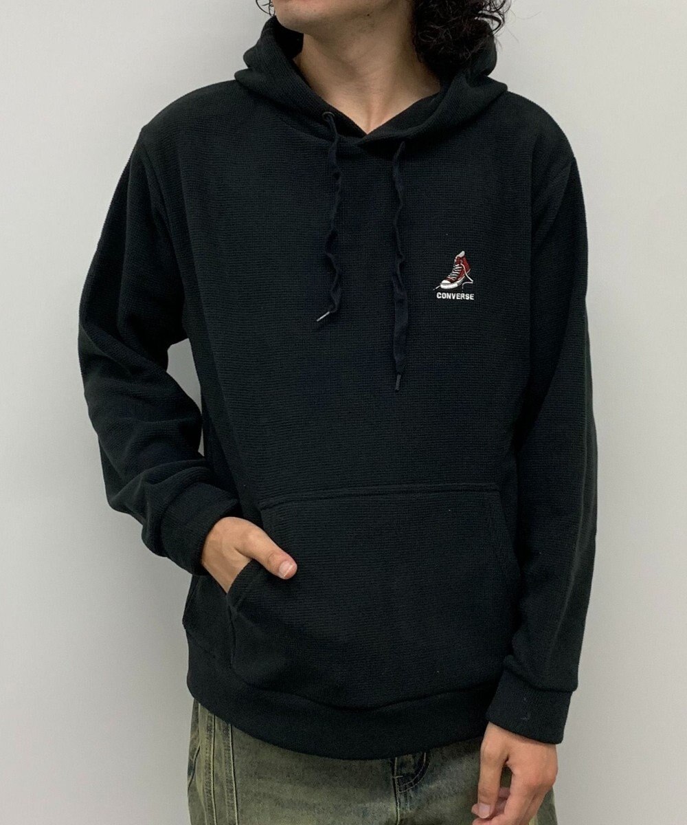 WEGO 【ユニセックス着用ITEM】ワッフルフリースOP刺繍プルパーカー 