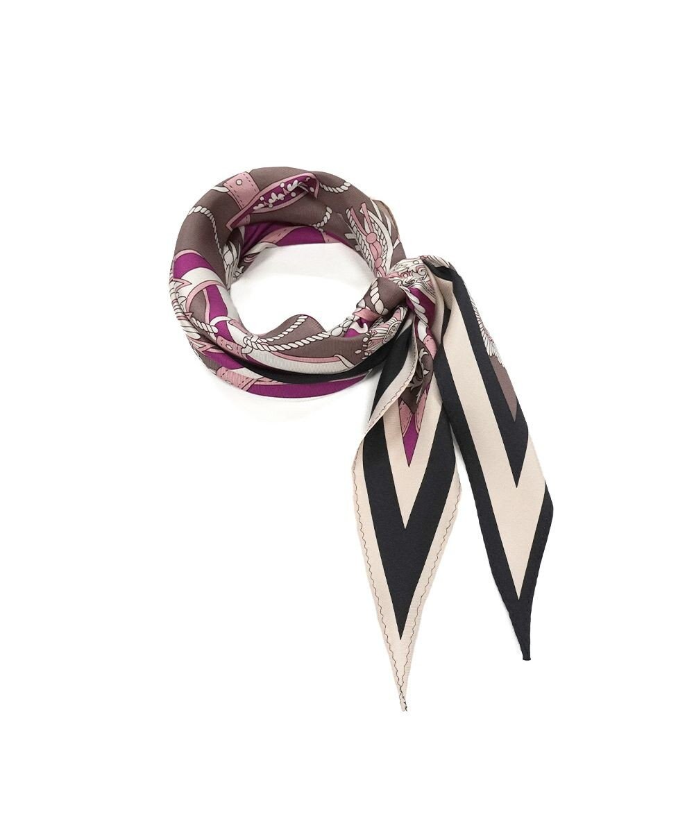 Marca 【Marcaオリジナル】バイカラーベルト シルクツイル 菱形スカーフ 