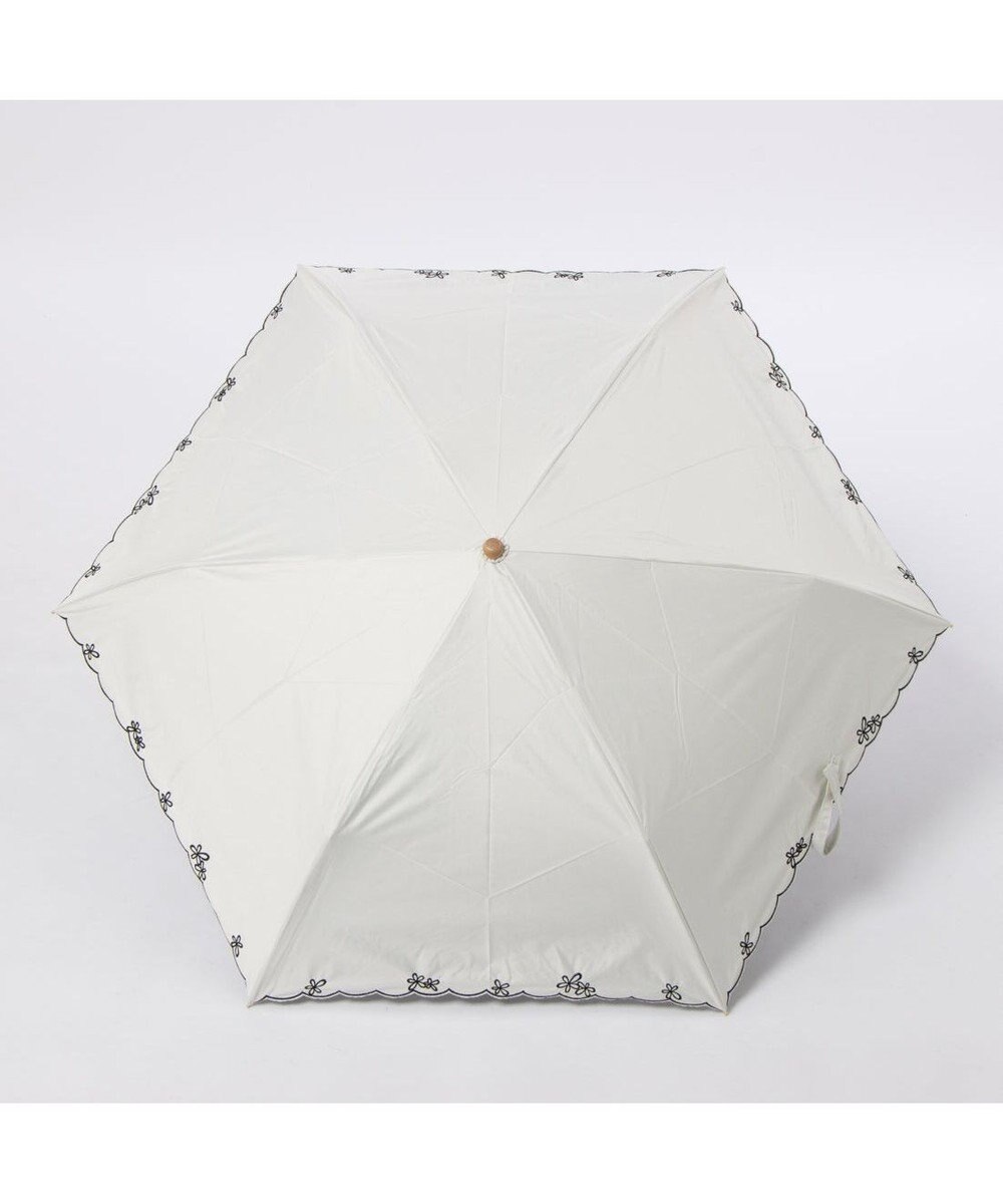 UNBILLION カシュネ cachenez /【晴雨兼用　日傘　UVカット率・遮光率100％生地使用 】PUプチフラワー刺繍ミニ折りたたみ傘 