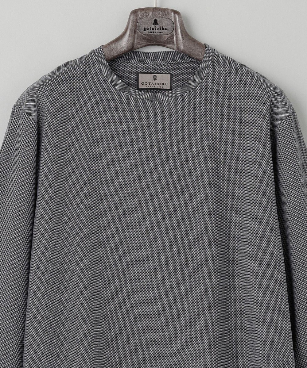 GOTAIRIKU ジャケットのインナーに最適【WEB&一部店舗限定】キレイ目 鹿の子 ビズ長袖Tシャツ 