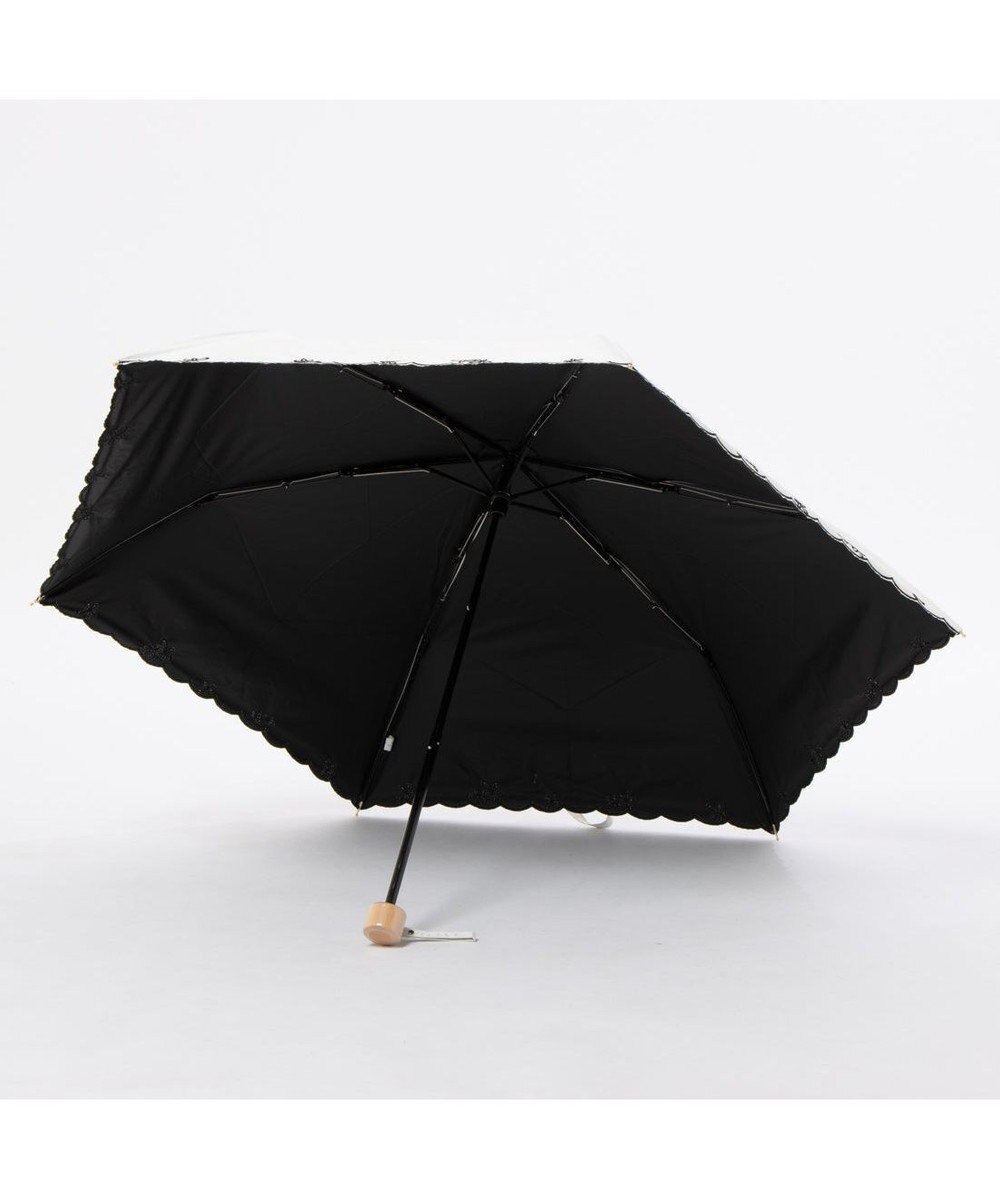 UNBILLION カシュネ cachenez /【晴雨兼用　日傘　UVカット率・遮光率100％生地使用 】PUプチフラワー刺繍ミニ折りたたみ傘 