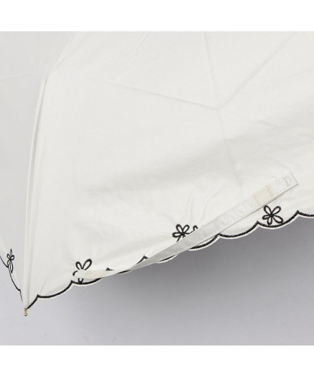 UNBILLION カシュネ cachenez /【晴雨兼用　日傘　UVカット率・遮光率100％生地使用 】PUプチフラワー刺繍ミニ折りたたみ傘 