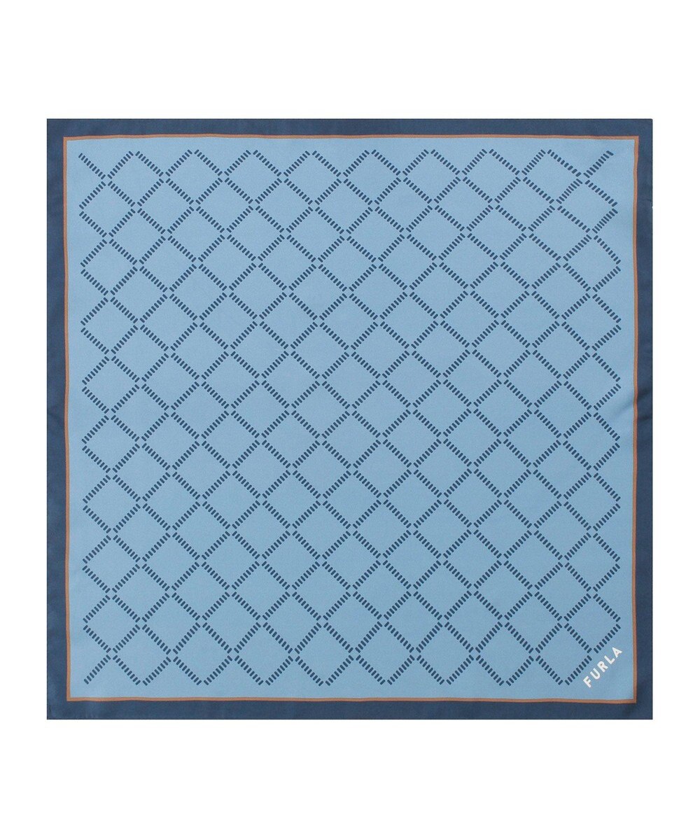 MOONBAT 【シルク100%】FURLA (フルラ) ダイアゴナルチェック 格子柄 シルクプリントスカーフ 58cm×58cm UV対策 手洗い可能 