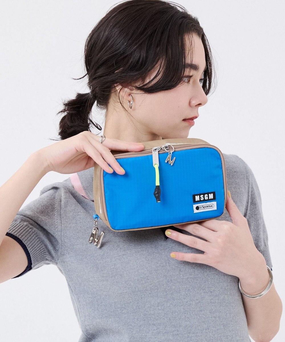 LeSportsac MSGM MD COSMETIC/コスメティックブルー/カーキ 