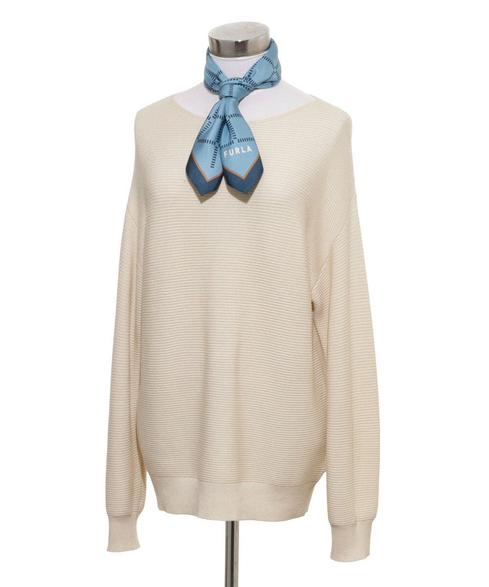 MOONBAT 【シルク100%】FURLA (フルラ) ダイアゴナルチェック 格子柄 シルクプリントスカーフ 58cm×58cm UV対策 手洗い可能 