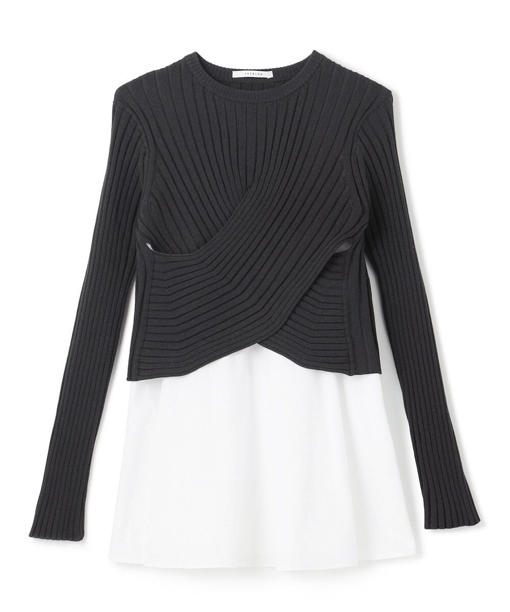 BEIGE， 【WEB限定】AMBRE / キャミ付きクロップドニット 