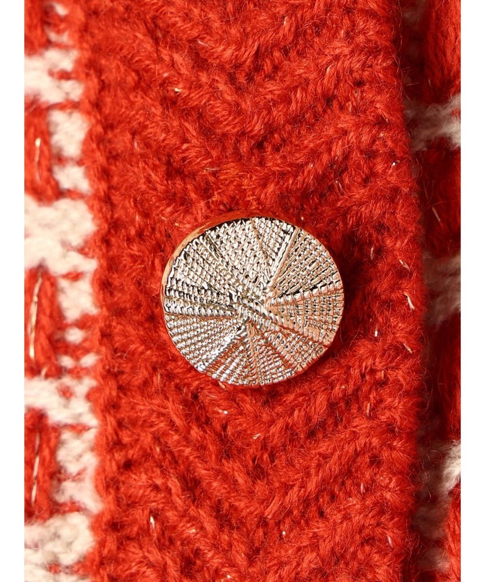 Green Parks ・ｆｕｒｒｙ　ｒａｔｅ　ツィードラメニットカーディガン 