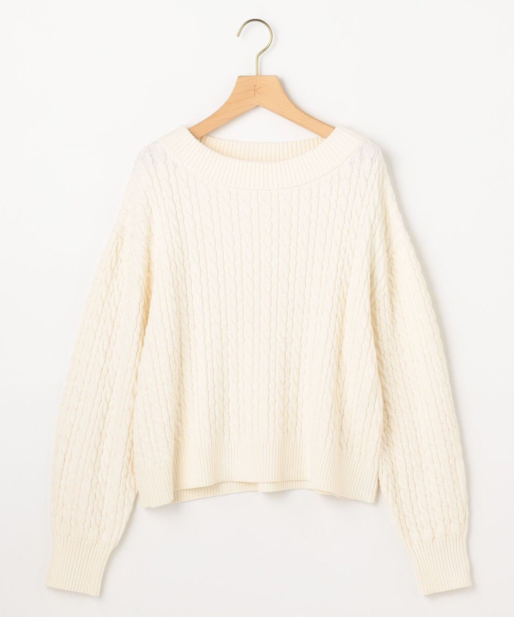 組曲 S 【加藤ローサさん着用】コットンカシミヤMIX ケーブル ニット 