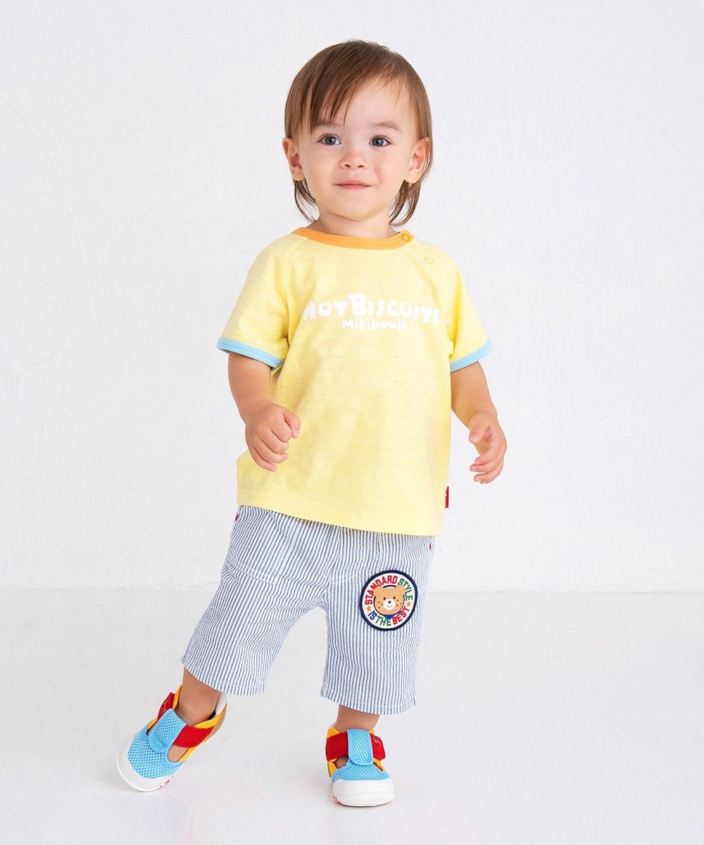 MIKI HOUSE HOT BISCUITS 【80-120cm】 ワッペン 6分丈 ハーフパンツ 