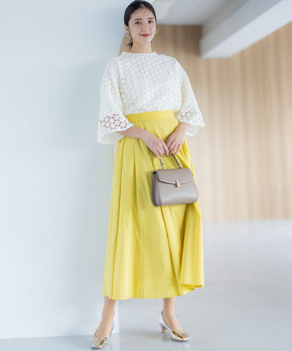 組曲 S 【WEB限定】フラワーレース袖フレア ブラウス 