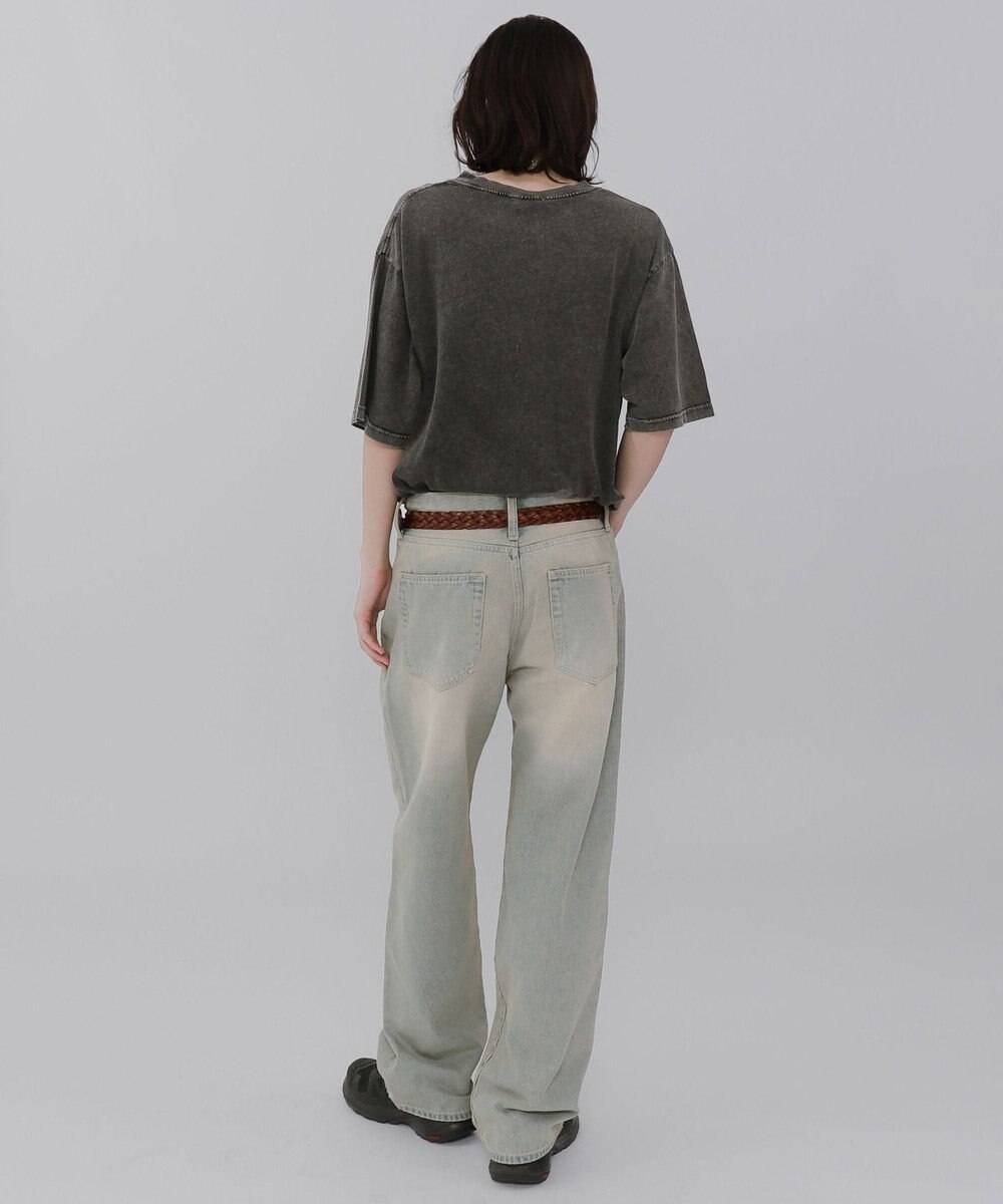 WEGO 【ウエスト調整可】ストレートデニムパンツ 