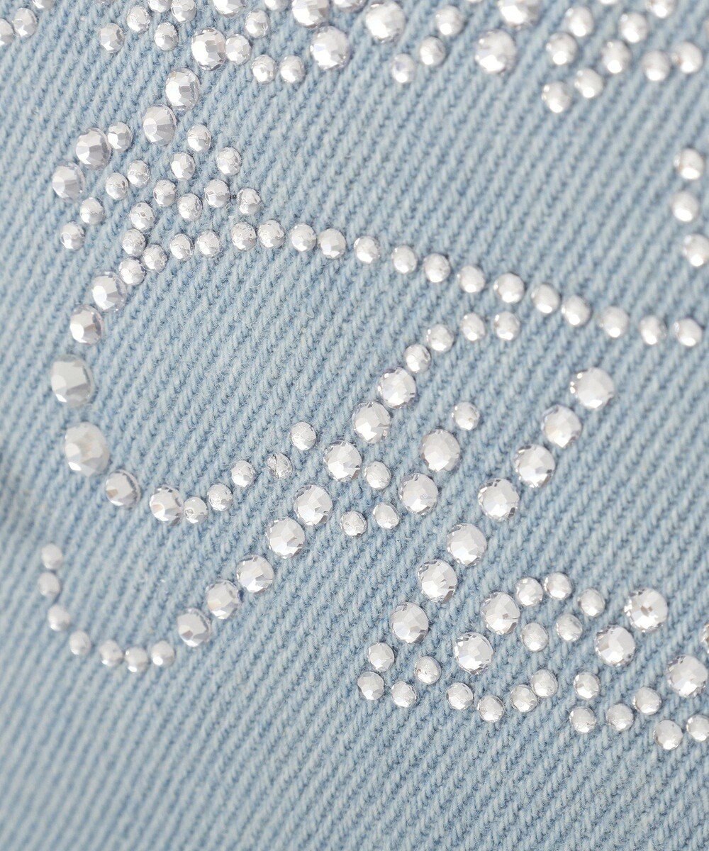 Maison de FLEUR ラインストーンデニムチュールショルダーバッグ 