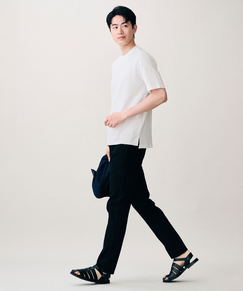 JOSEPH ABBOUD 【オリジナルジャージ生地/サラリ清涼/上質感】コンパクトブロックリンクス ドレス Ｔシャツ 