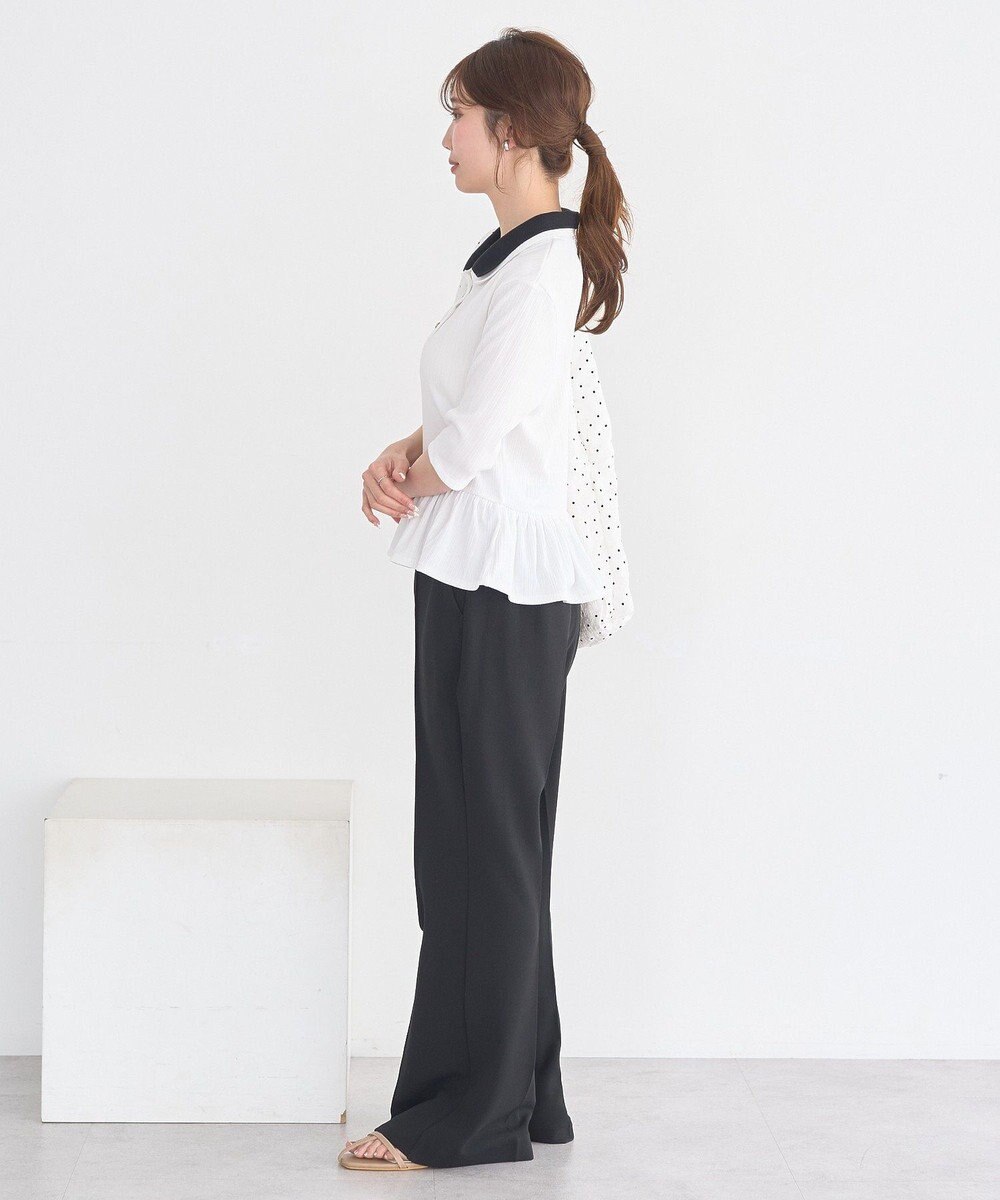 earth music&ecology ダブル衿ペプラムプルオーバー 